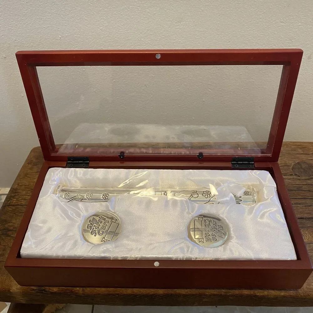 Stephan Baby Silver Keepsake Gift Set New Sealed Open Box Baby Shower Gift